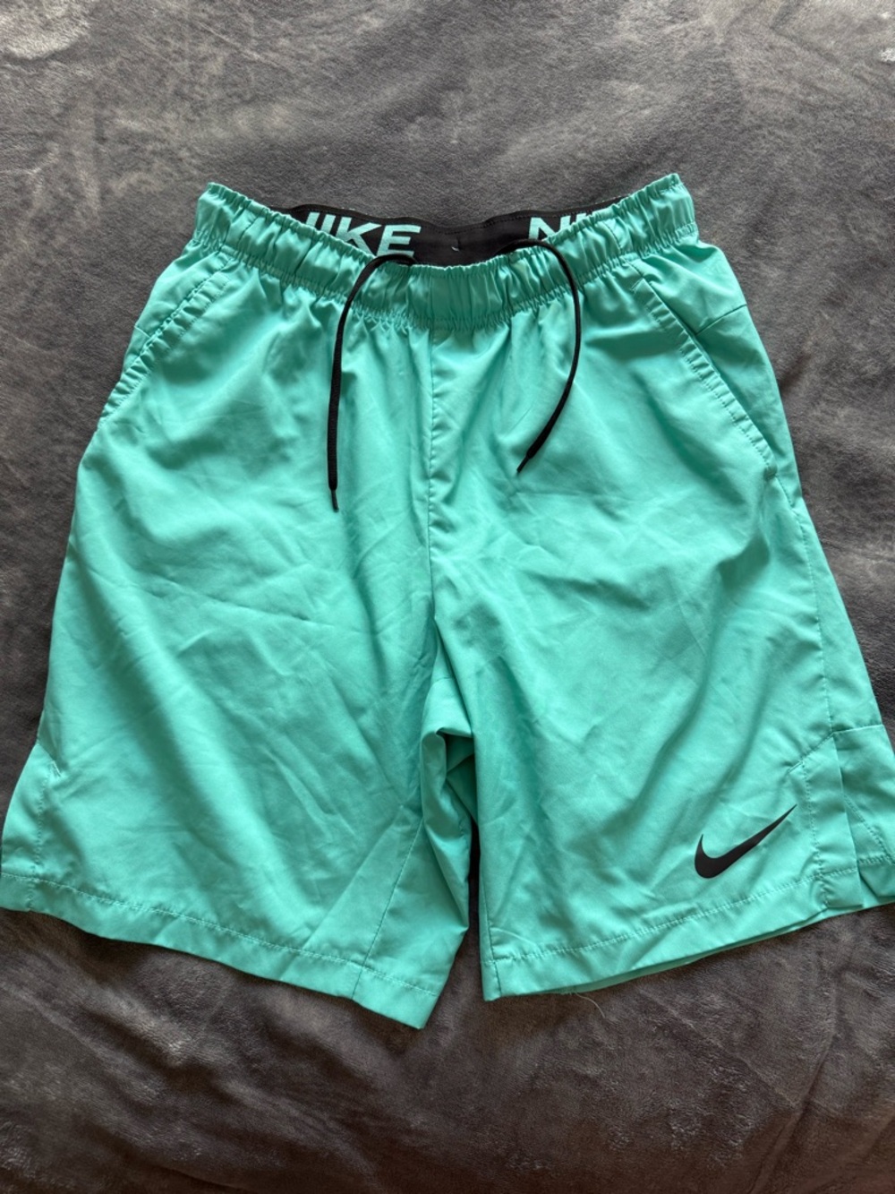 Nike Teal/Aqua Dri-FIT Athletic Shorts with Black Waistband